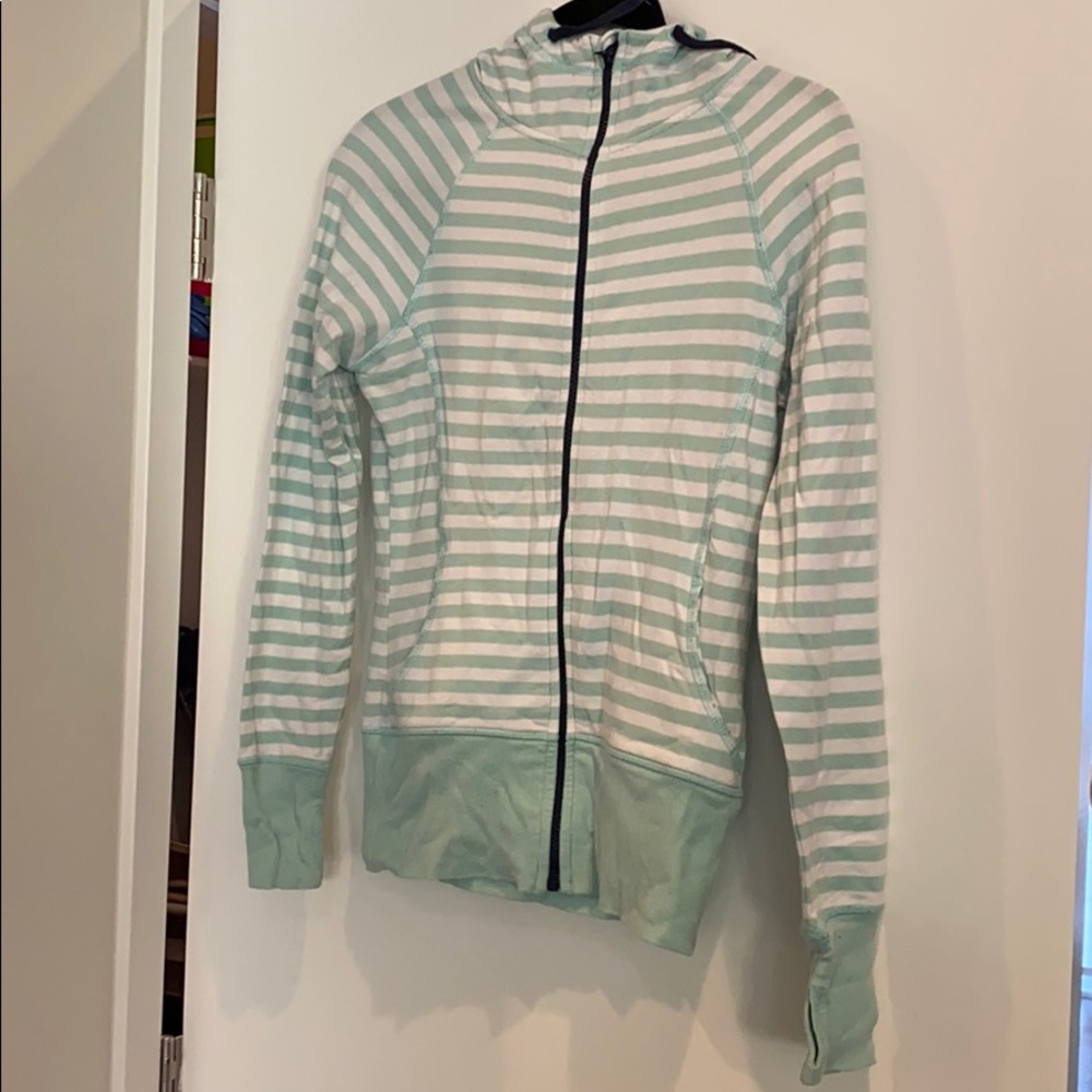 Striped workout hoodie